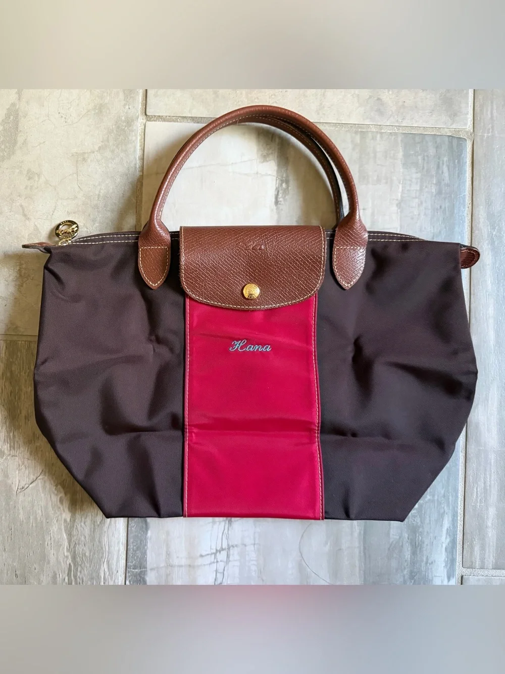 Longchamp Women Bag Handbag S Brown Red Limited Edition